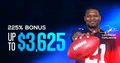 225% WELCOME BONUS UP TO $3,625